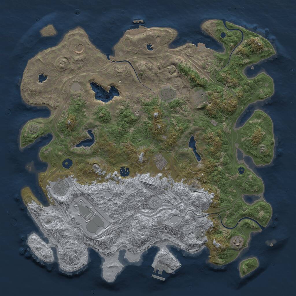 Rust Map: Procedural Map, Size: 4500, Seed: 3551953, 15 Monuments