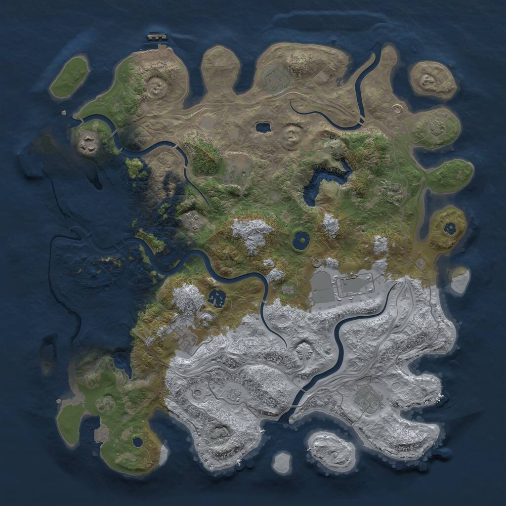 Rust Map: Procedural Map, Size: 4250, Seed: 595535370, 15 Monuments