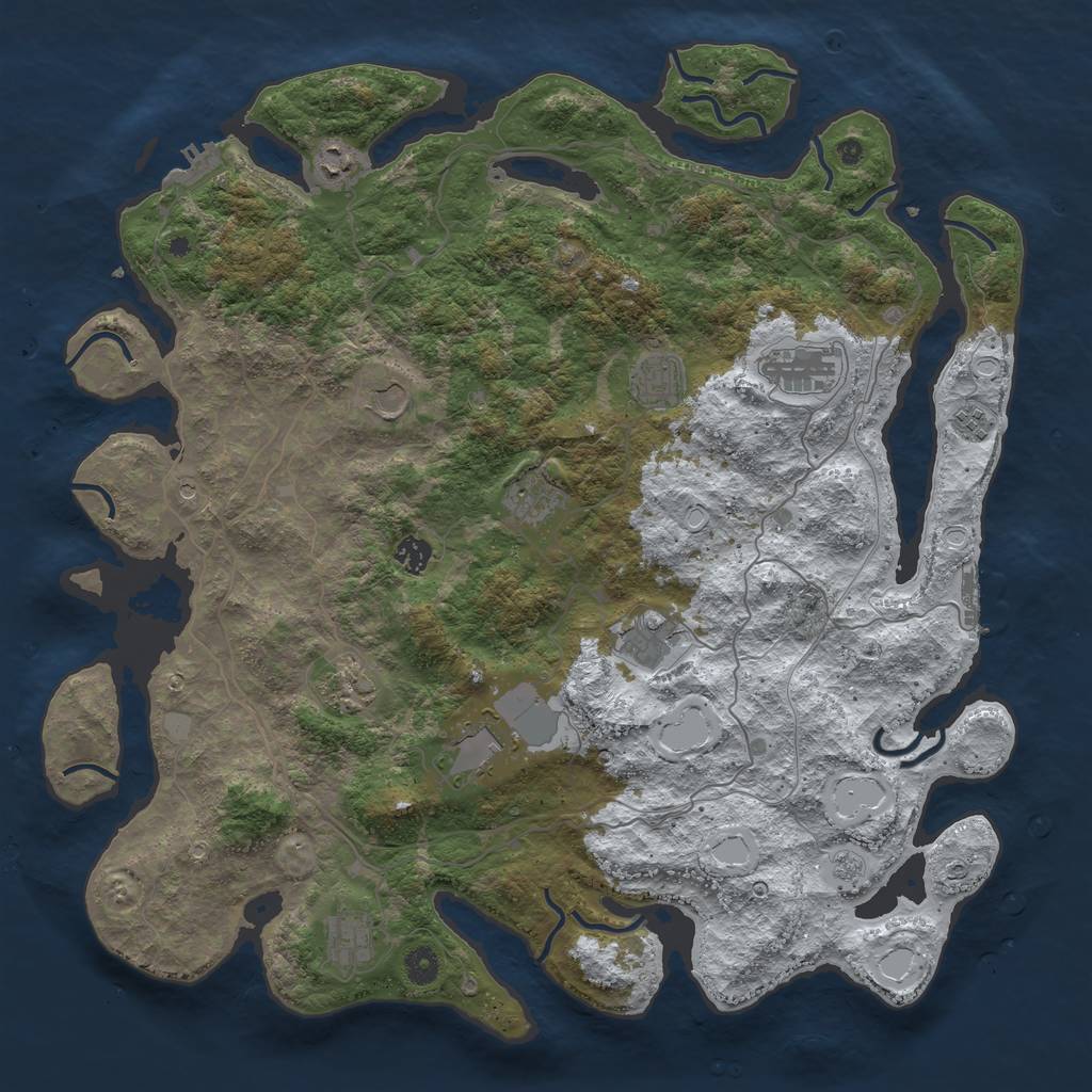 Rust Map: Procedural Map, Size: 4500, Seed: 1772047, 20 Monuments