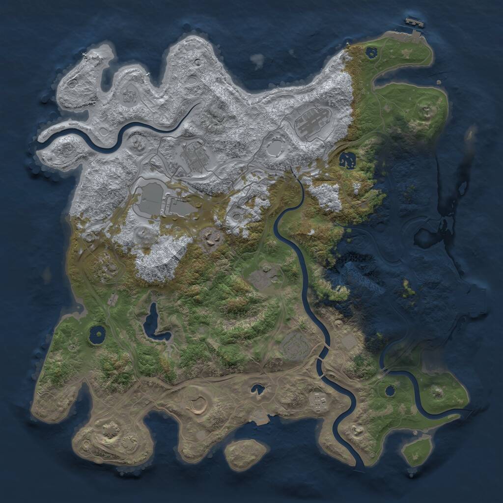 Rust Map: Procedural Map, Size: 4250, Seed: 837889, 16 Monuments