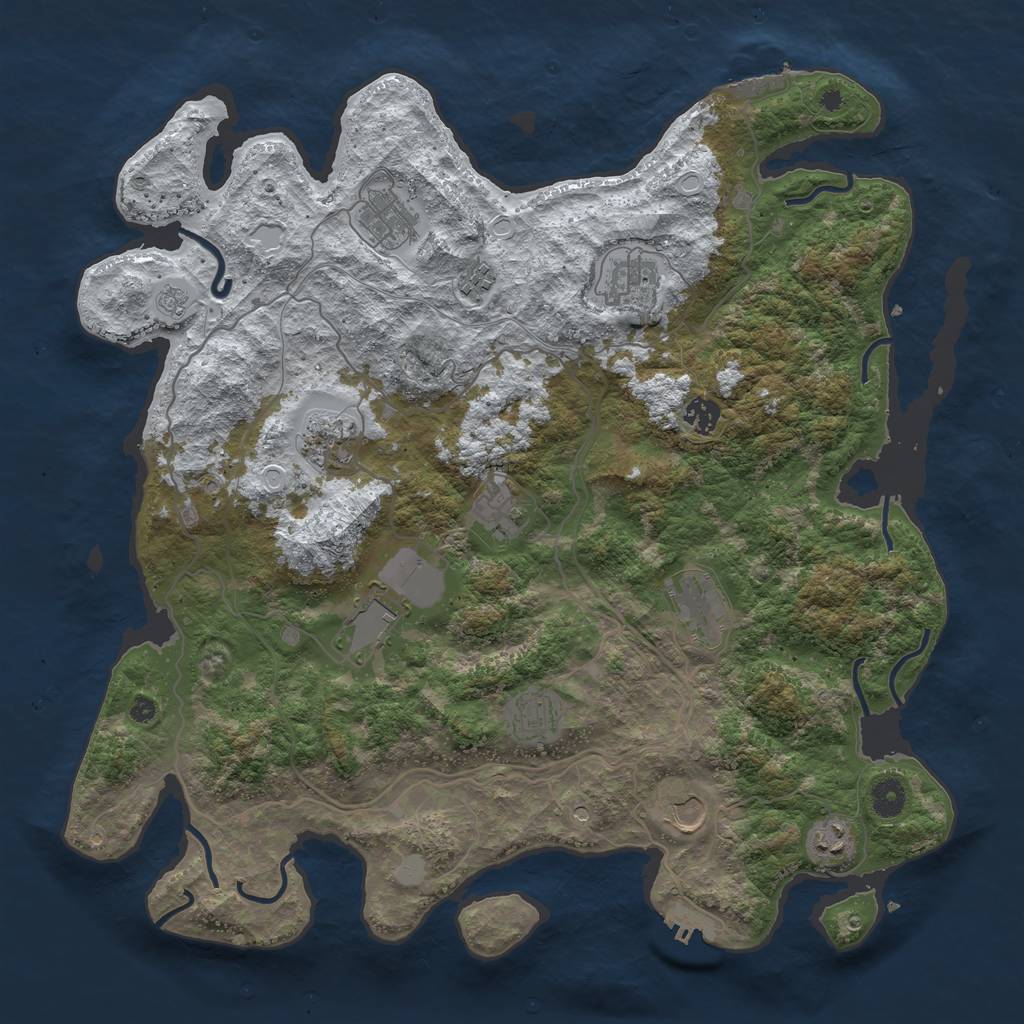Rust Map: Procedural Map, Size: 4250, Seed: 837889, 20 Monuments