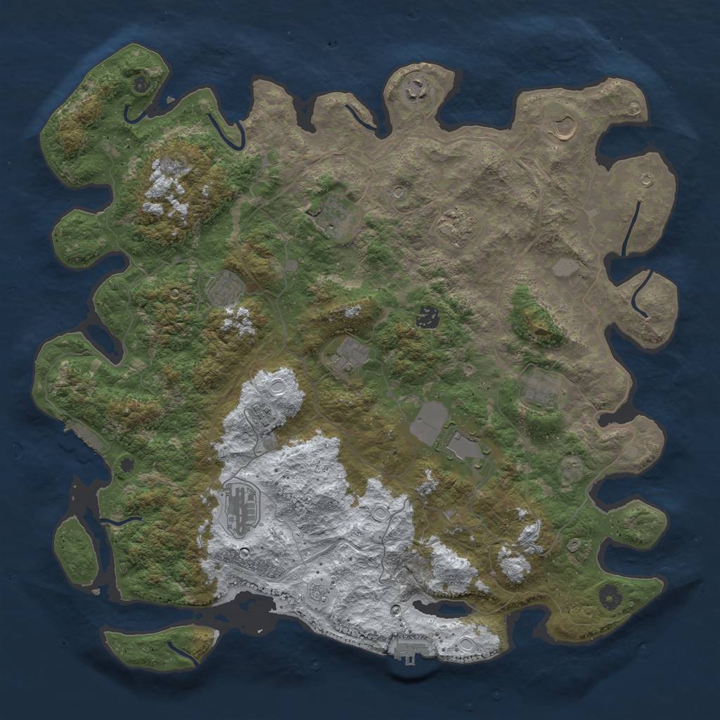 Rust Map: Procedural Map, Size: 4500, Seed: 1722380, 20 Monuments