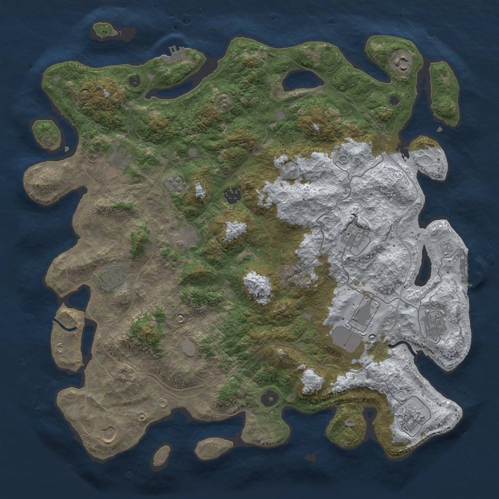 Rust Map: Procedural Map, Size: 4500, Seed: 2615117, 20 Monuments