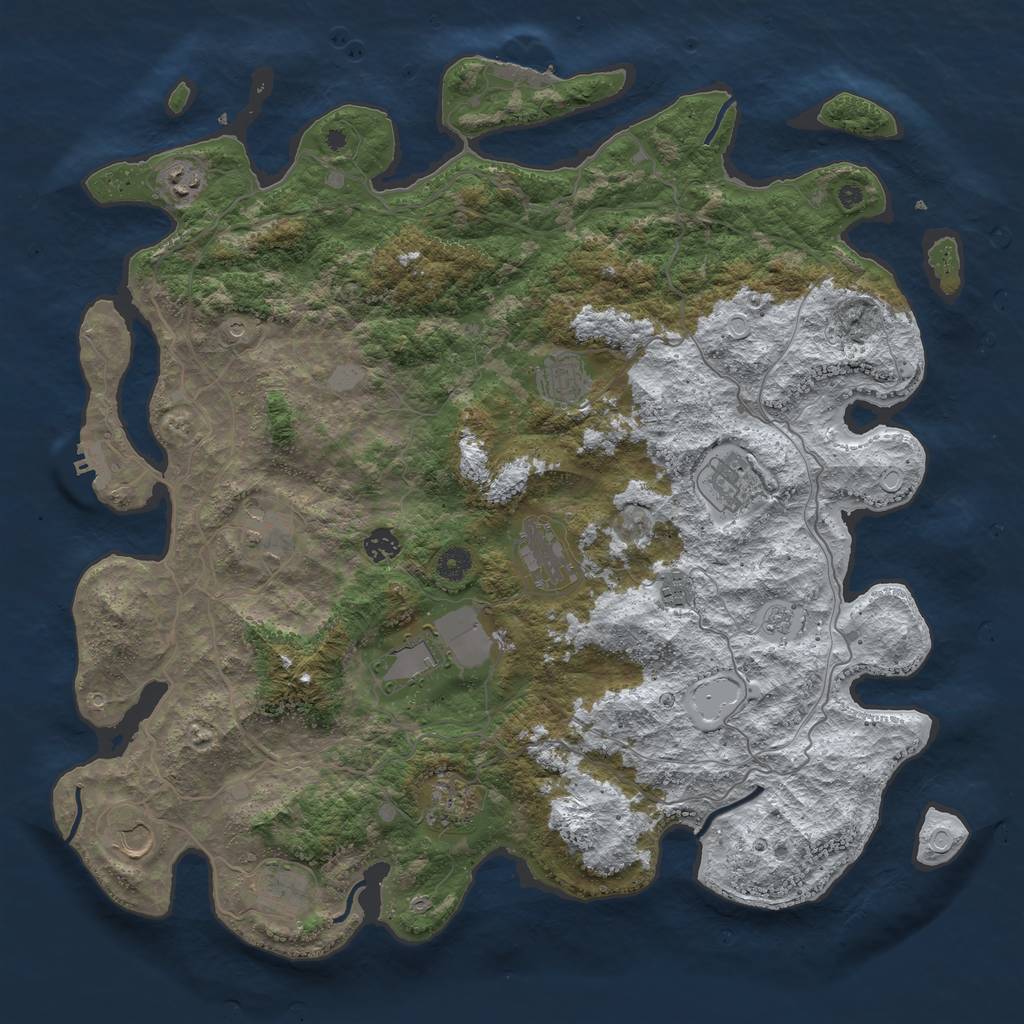 Rust Map: Procedural Map, Size: 4500, Seed: 4150063, 20 Monuments