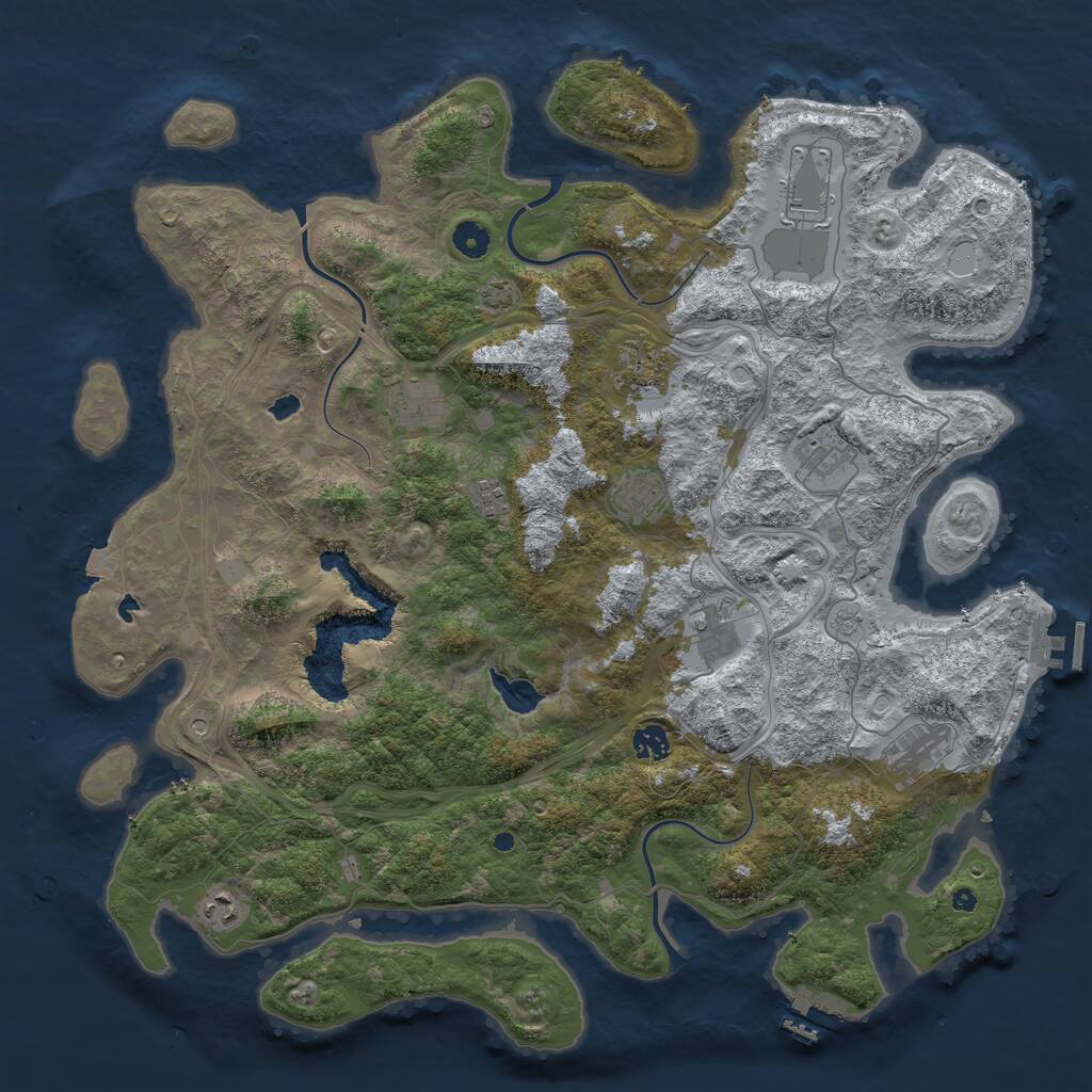 Rust Map: Procedural Map, Size: 4500, Seed: 3501211, 16 Monuments