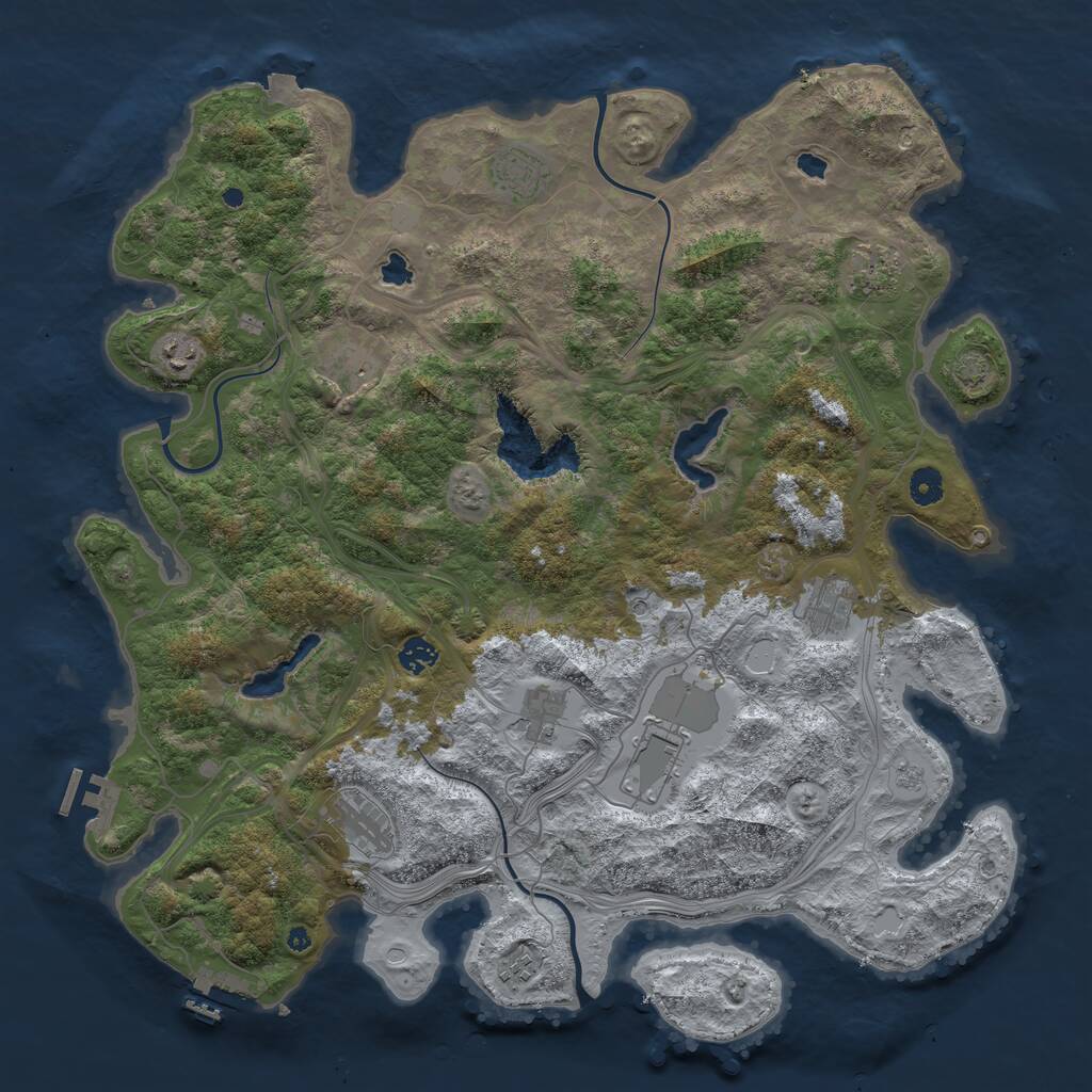 Rust Map: Procedural Map, Size: 4500, Seed: 146480034, 16 Monuments
