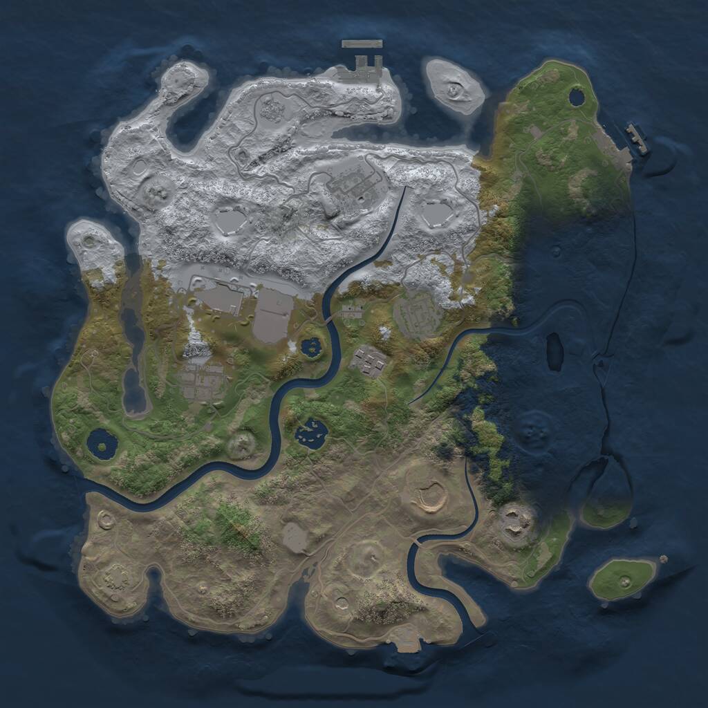 Rust Map: Procedural Map, Size: 3500, Seed: 523473, 14 Monuments