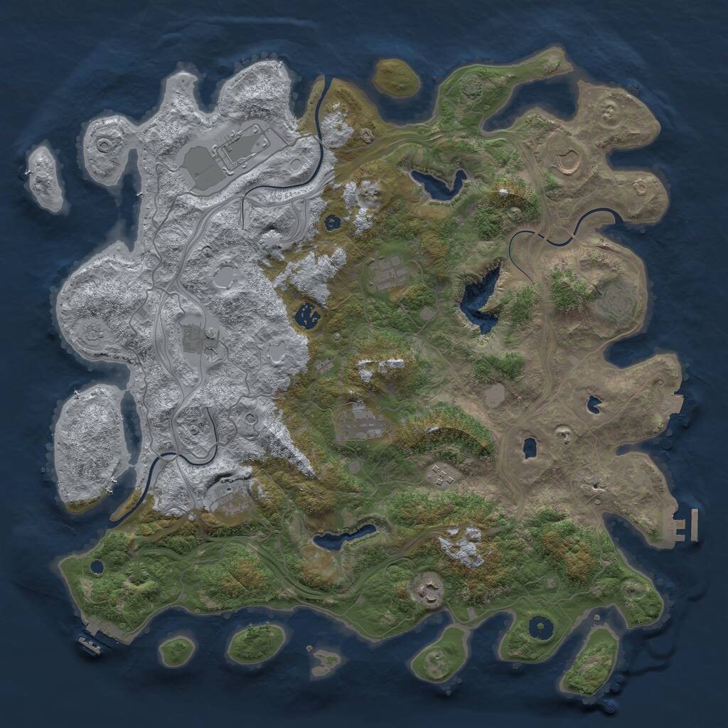 Rust Map: Procedural Map, Size: 4500, Seed: 2948089, 16 Monuments