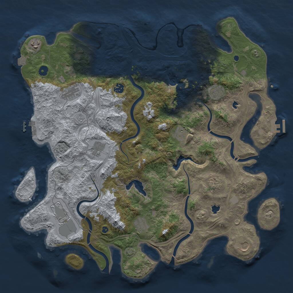 Rust Map: Procedural Map, Size: 4500, Seed: 5483241, 17 Monuments