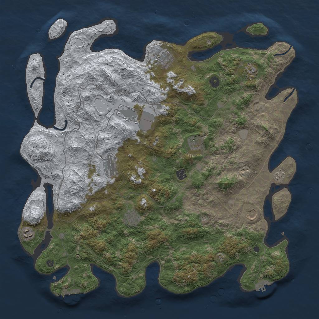 Rust Map: Procedural Map, Size: 4500, Seed: 6192783, 19 Monuments