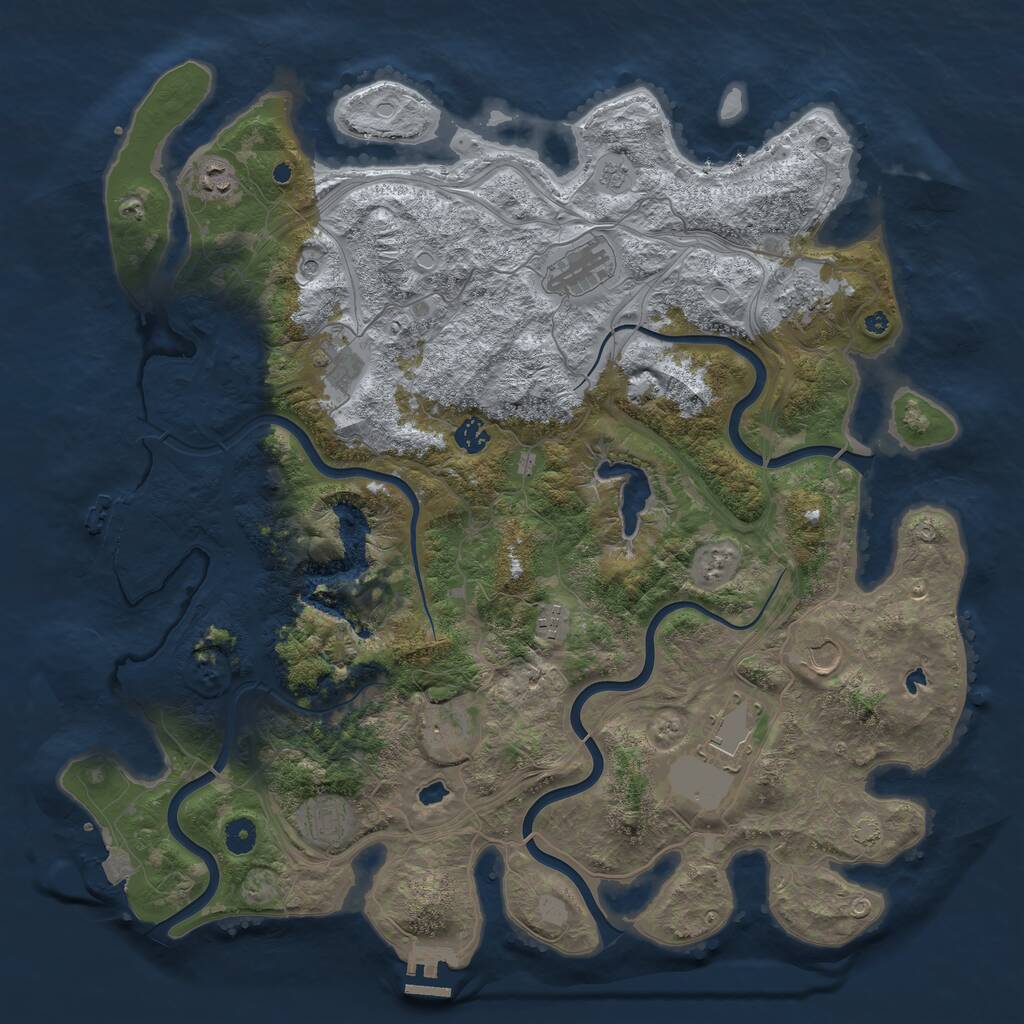 Rust Map: Procedural Map, Size: 4500, Seed: 1639697369, 16 Monuments