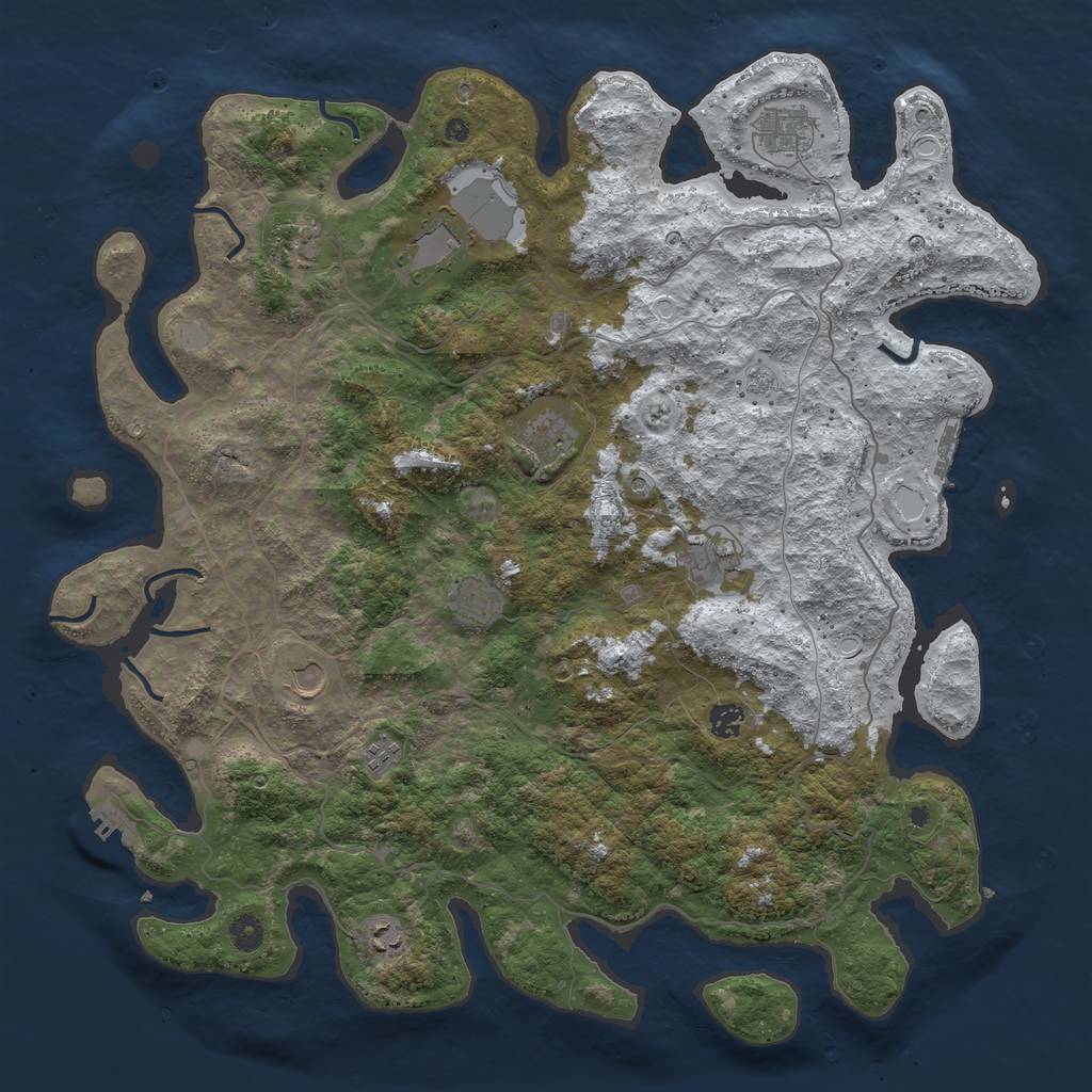 Rust Map: Procedural Map, Size: 4600, Seed: 14997, 19 Monuments