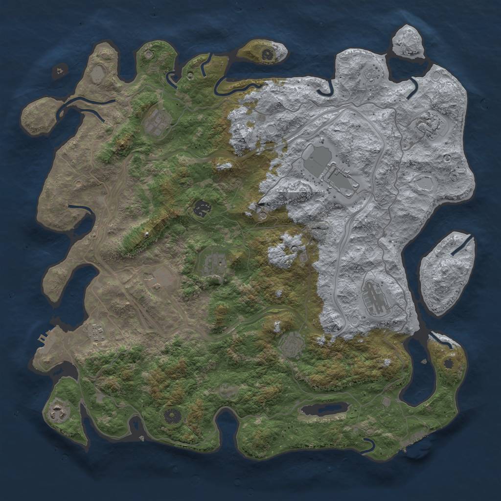 Rust Map: Procedural Map, Size: 4500, Seed: 5654795, 19 Monuments