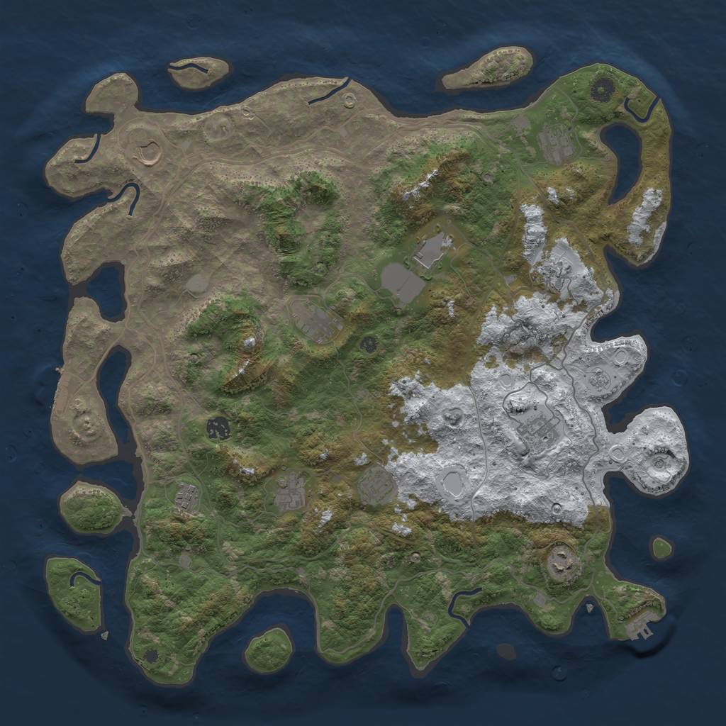 Rust Map: Procedural Map, Size: 4500, Seed: 11234, 20 Monuments