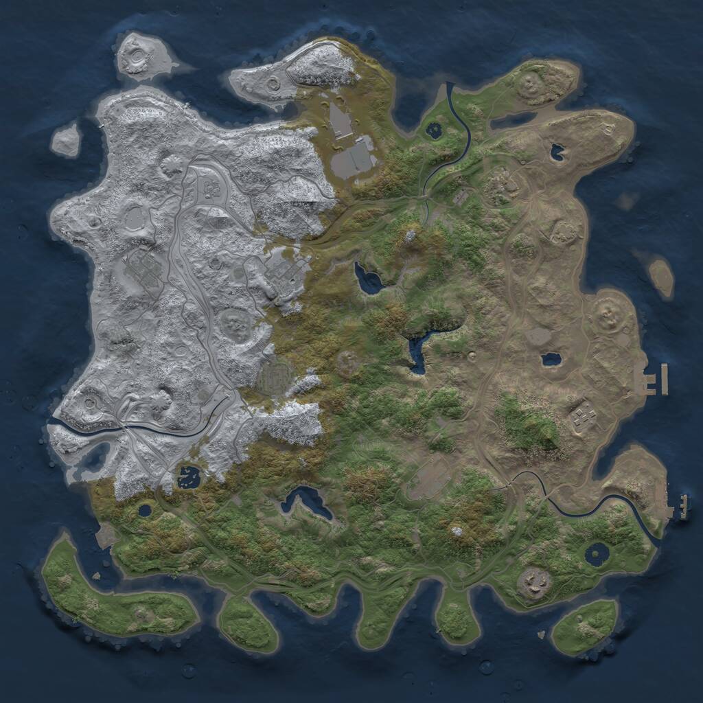 Rust Map: Procedural Map, Size: 4500, Seed: 2638114, 15 Monuments