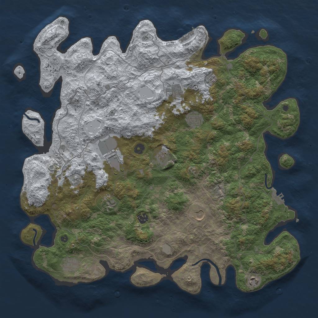 Rust Map: Procedural Map, Size: 4500, Seed: 1819829, 19 Monuments