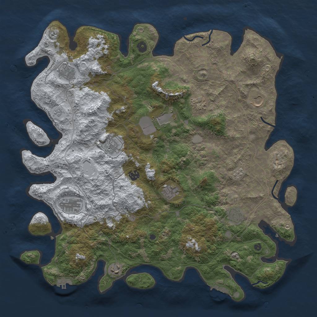 Rust Map: Procedural Map, Size: 4500, Seed: 3524733, 20 Monuments