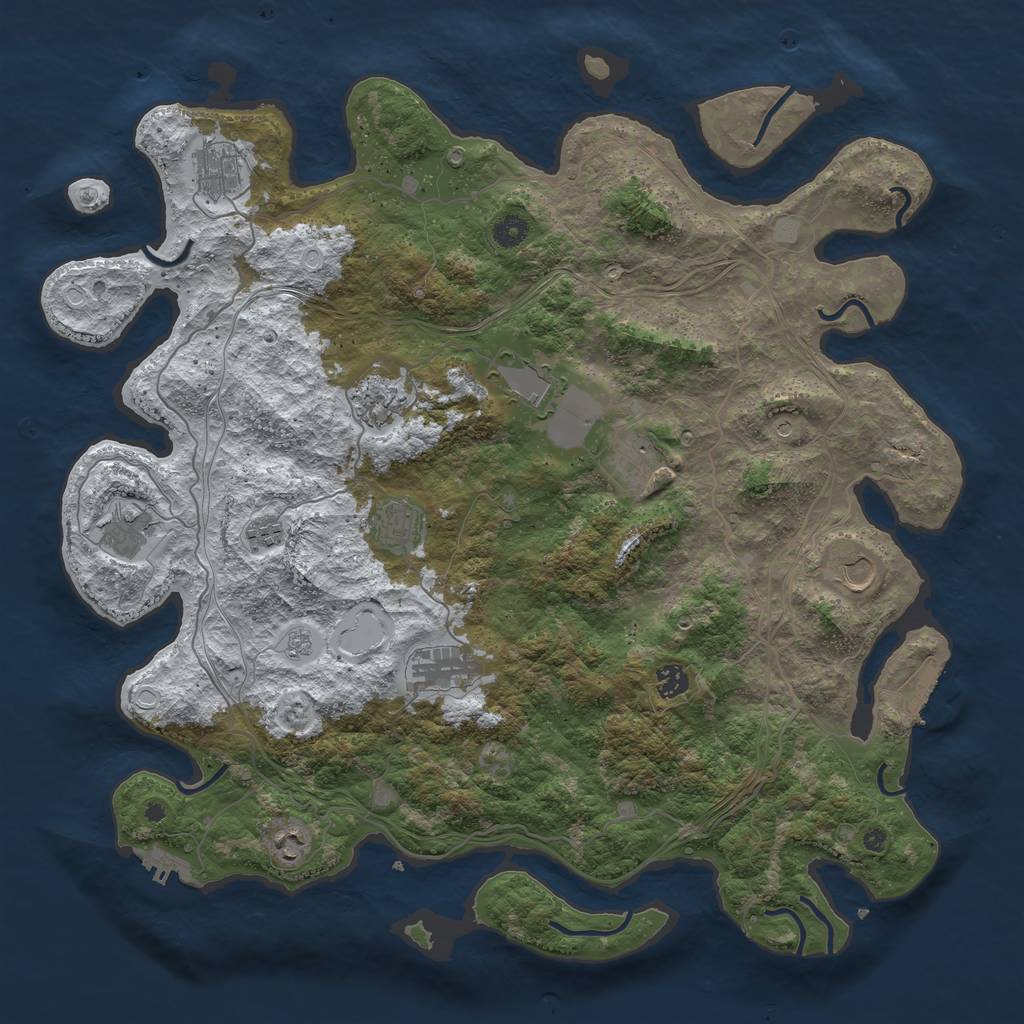 Rust Map: Procedural Map, Size: 4500, Seed: 5657968, 20 Monuments