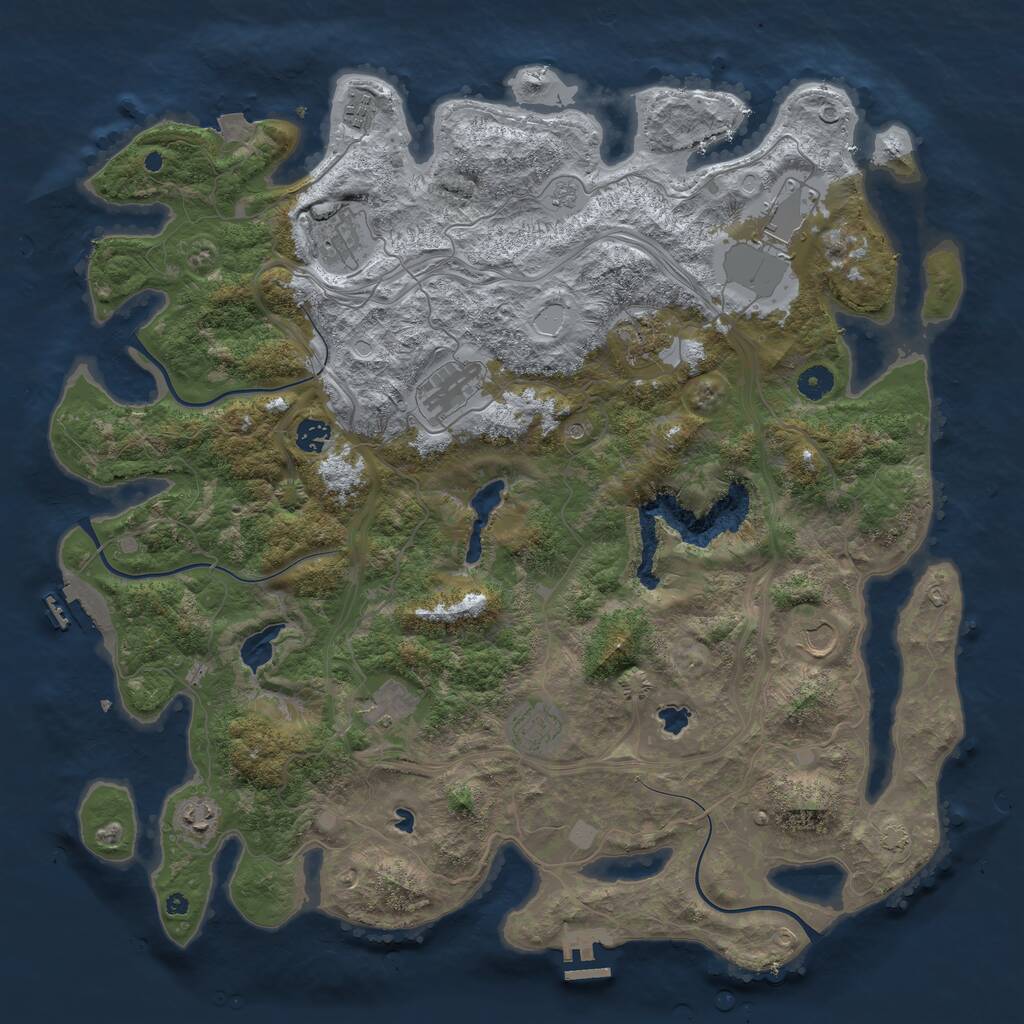 Rust Map: Procedural Map, Size: 4500, Seed: 1660018, 16 Monuments