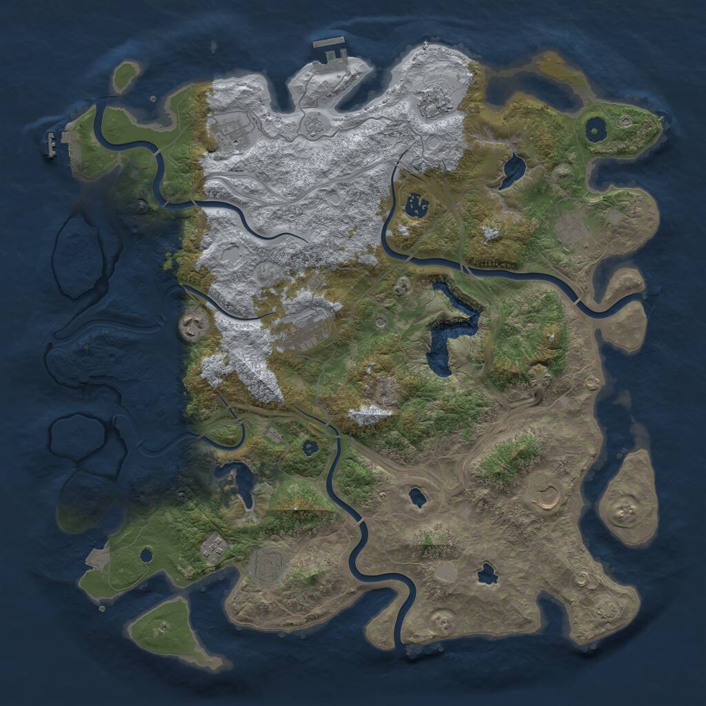 Rust Map: Procedural Map, Size: 4500, Seed: 4506804, 15 Monuments