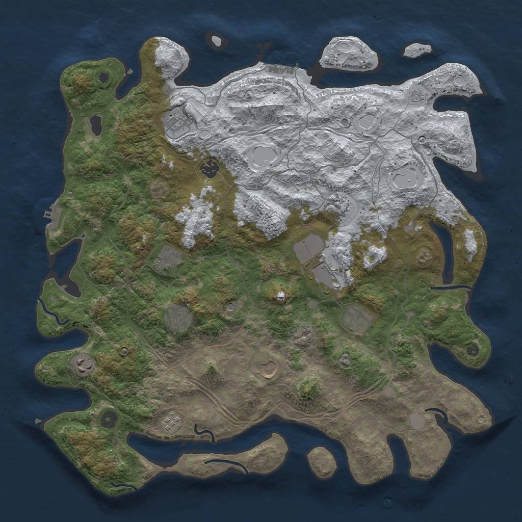 Rust Map: Procedural Map, Size: 4500, Seed: 1751389, 19 Monuments