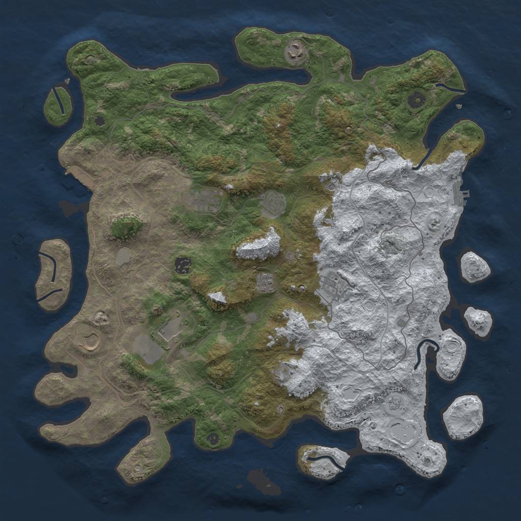 Rust Map: Procedural Map, Size: 4500, Seed: 6274829, 17 Monuments