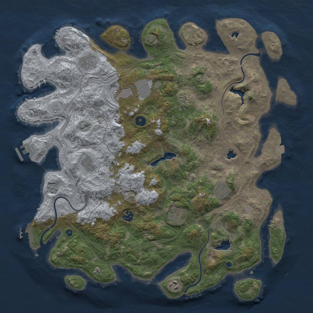 Rust Map: Procedural Map, Size: 4500, Seed: 6116482, 15 Monuments