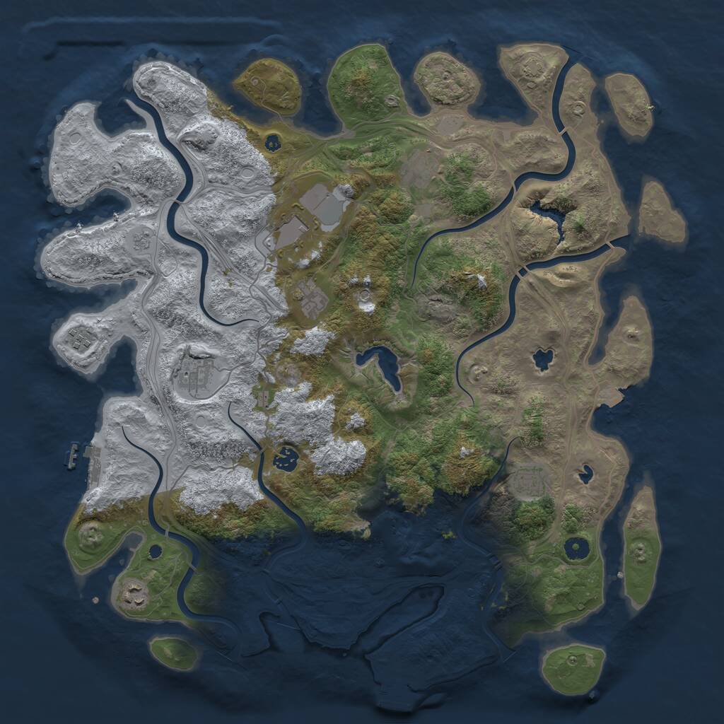 Rust Map: Procedural Map, Size: 4500, Seed: 6116482, 14 Monuments