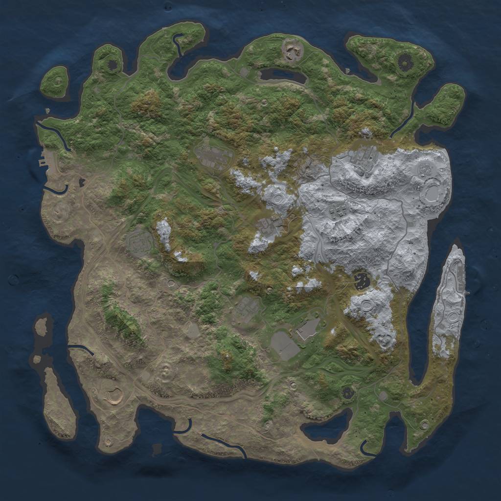 Rust Map: Procedural Map, Size: 4500, Seed: 3817739, 19 Monuments