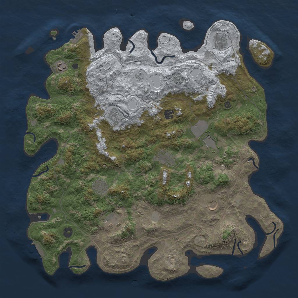 Rust Map: Procedural Map, Size: 4500, Seed: 3769142, 19 Monuments
