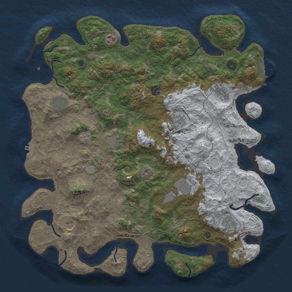 Rust Map: Procedural Map, Size: 4500, Seed: 1556335, 20 Monuments