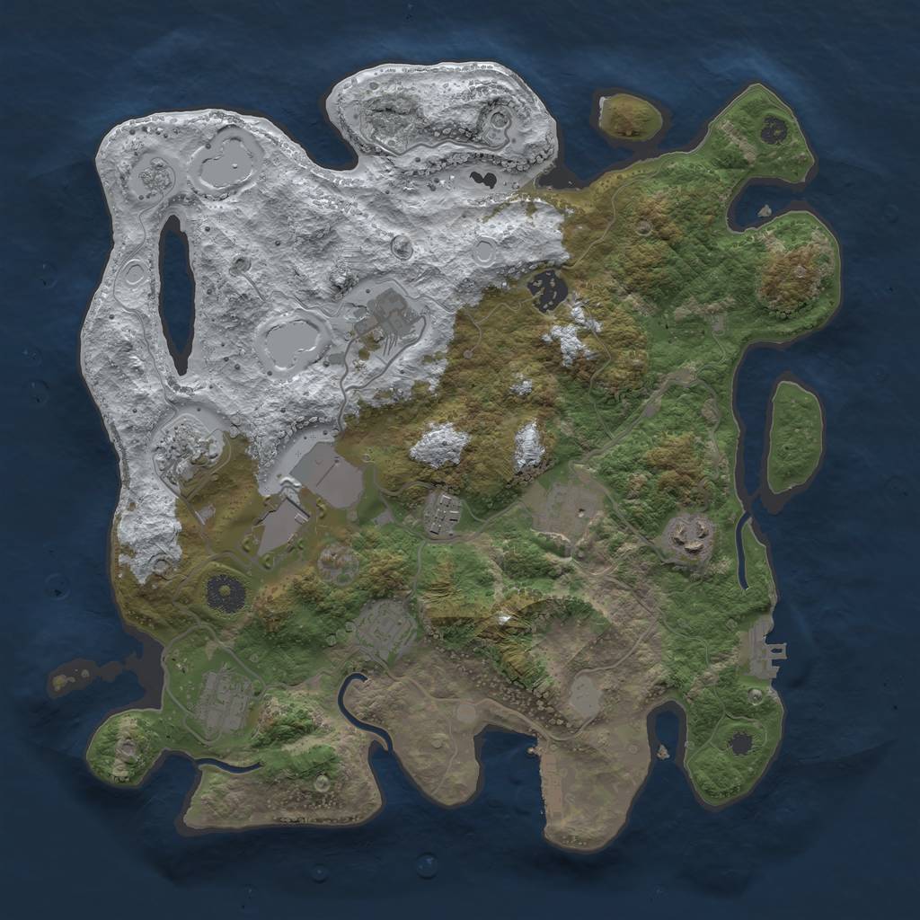 Rust Map: Procedural Map, Size: 3500, Seed: 957877067, 18 Monuments