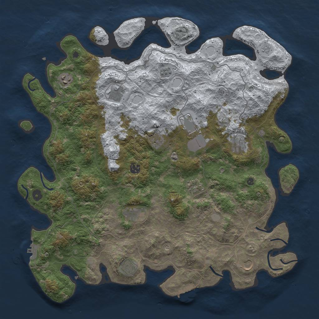 Rust Map: Procedural Map, Size: 4500, Seed: 3209398, 20 Monuments