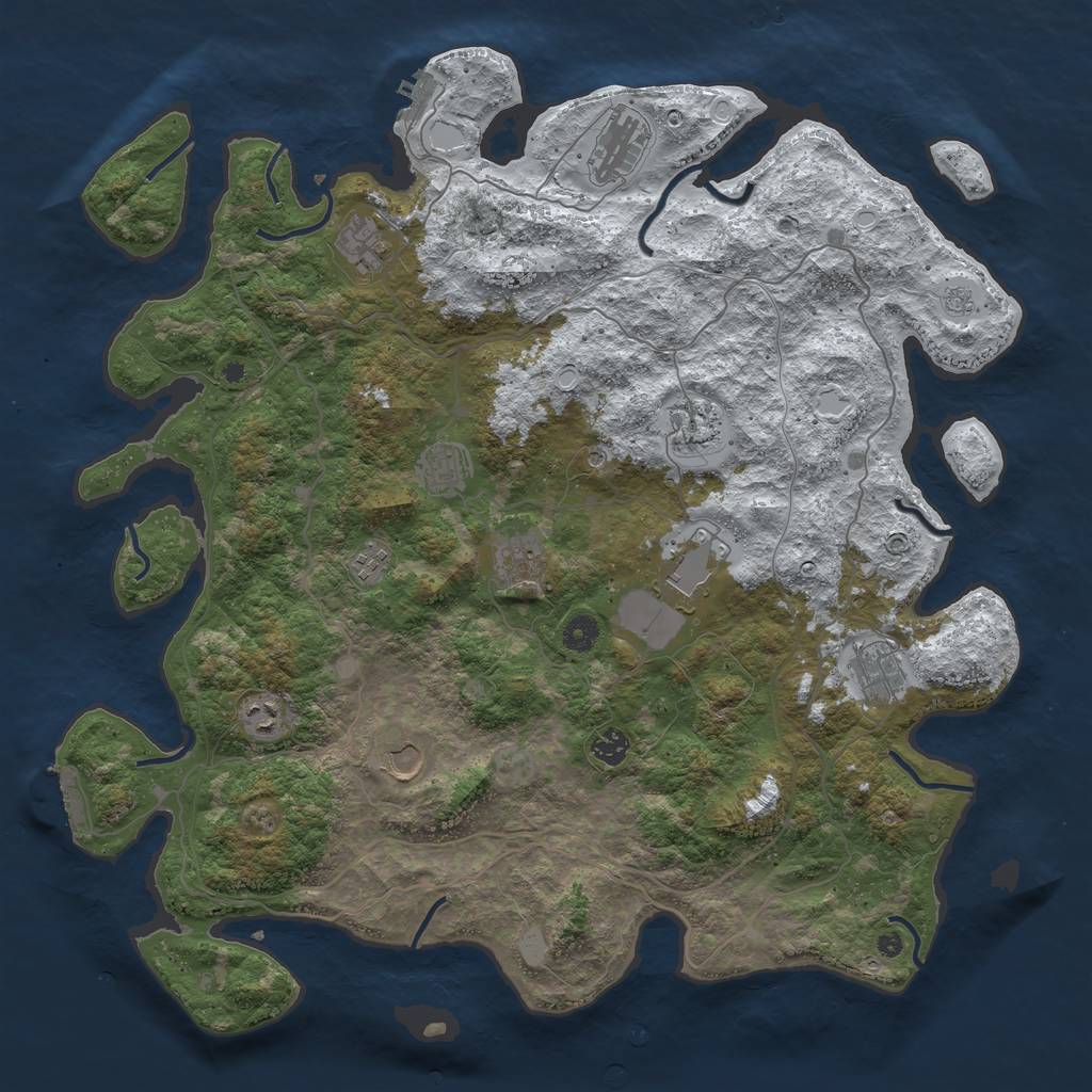Rust Map: Procedural Map, Size: 4500, Seed: 5476420, 20 Monuments