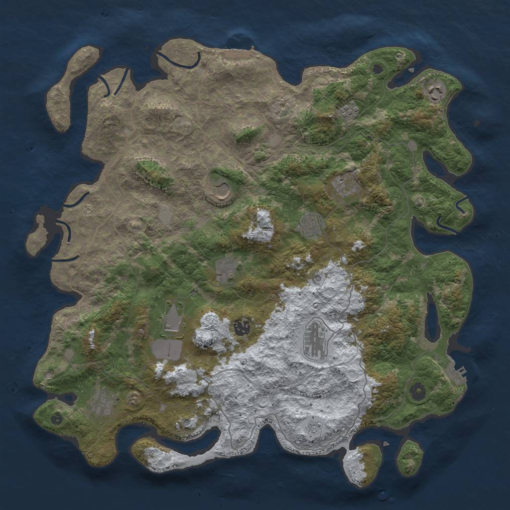 Rust Map: Procedural Map, Size: 4500, Seed: 5031602, 19 Monuments