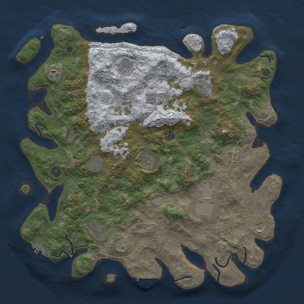 Rust Map: Procedural Map, Size: 4500, Seed: 108109, 20 Monuments