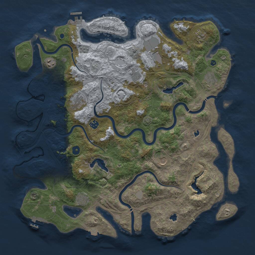 Rust Map: Procedural Map, Size: 4500, Seed: 5380403, 16 Monuments
