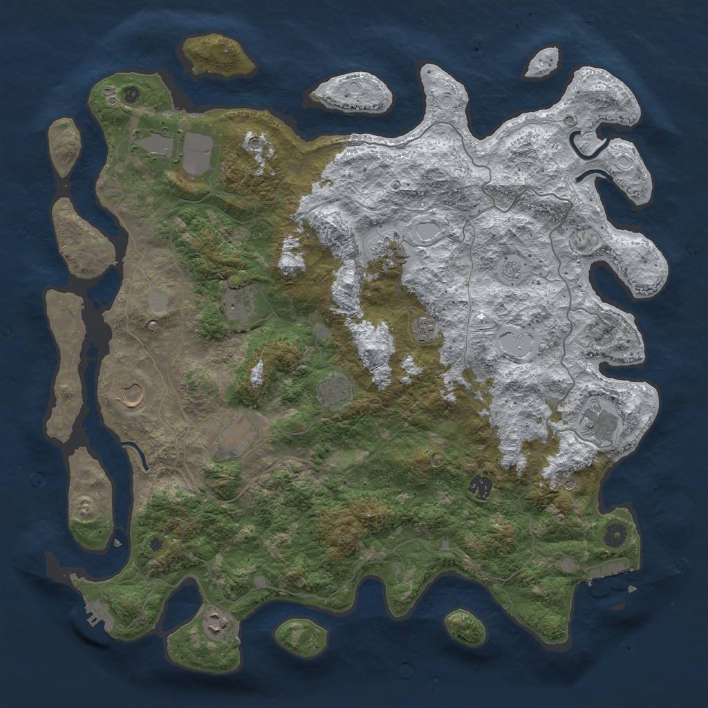 Rust Map: Procedural Map, Size: 4500, Seed: 4857583, 19 Monuments