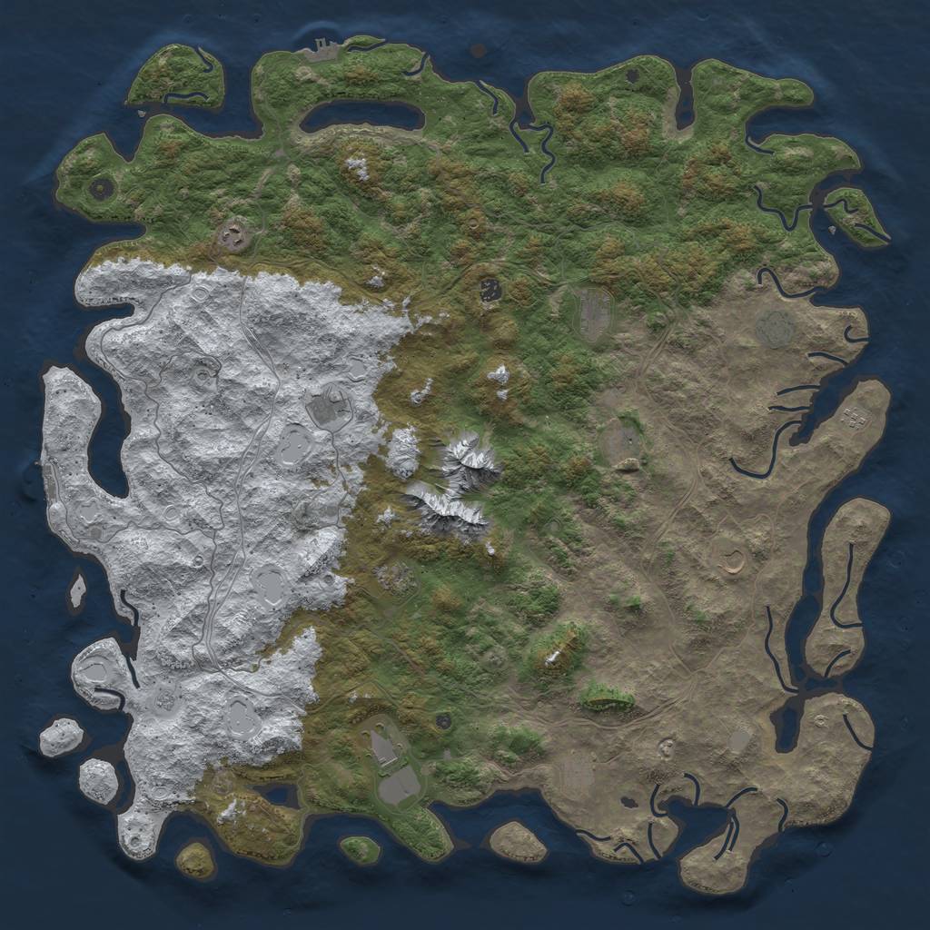 Rust Map: Procedural Map, Size: 6000, Seed: 1382894, 20 Monuments