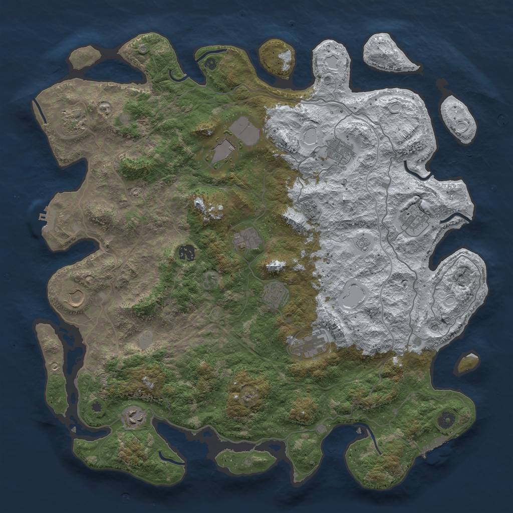 Rust Map: Procedural Map, Size: 4500, Seed: 6217061, 20 Monuments