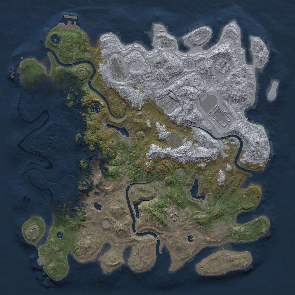Rust Map: Procedural Map, Size: 4500, Seed: 193595494, 16 Monuments