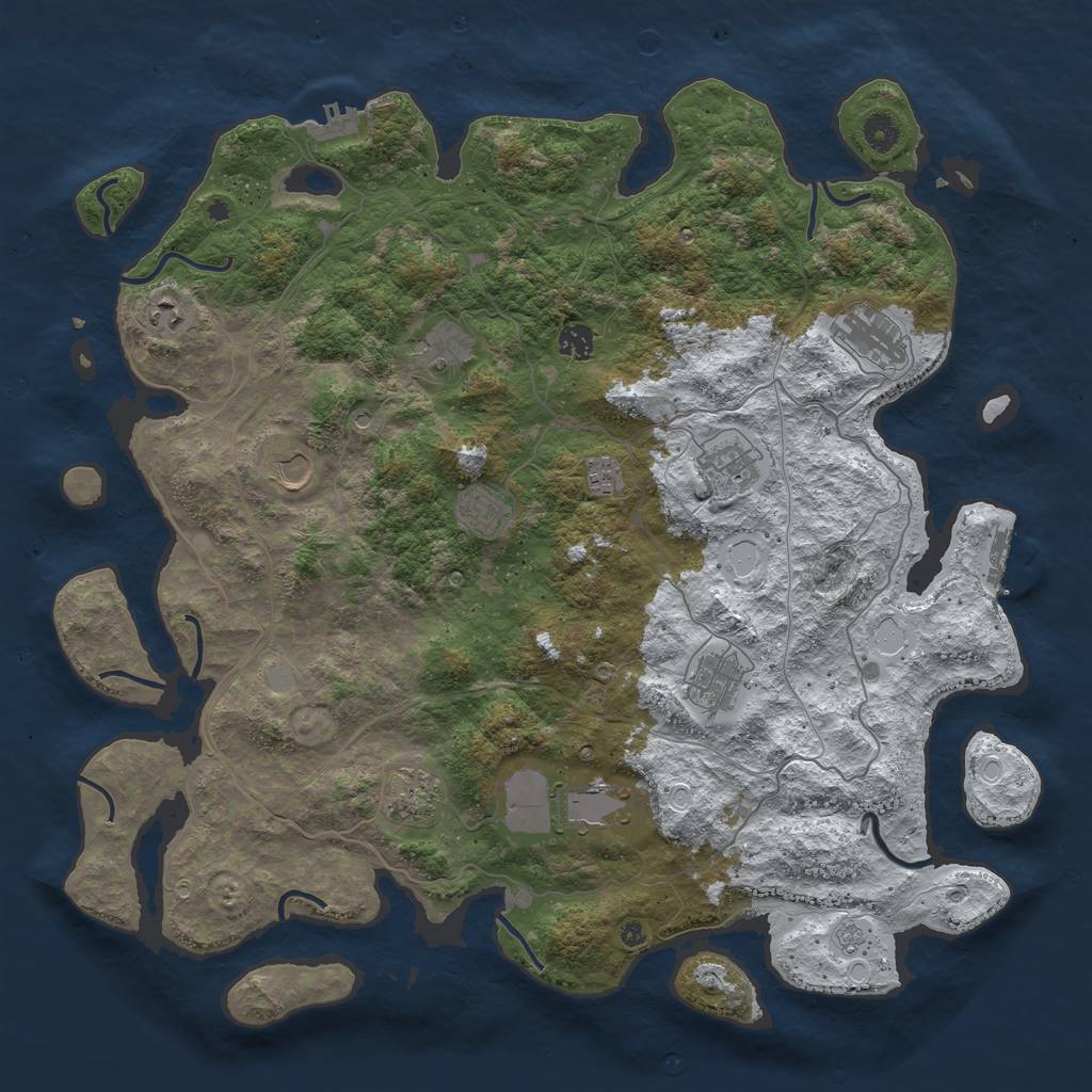 Rust Map: Procedural Map, Size: 4500, Seed: 4565764, 20 Monuments