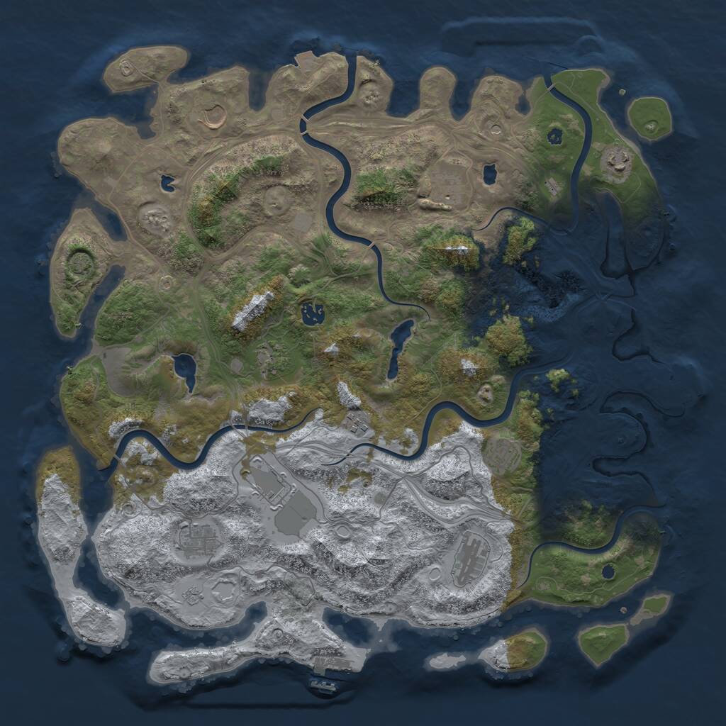 Rust Map: Procedural Map, Size: 4500, Seed: 2006775, 16 Monuments