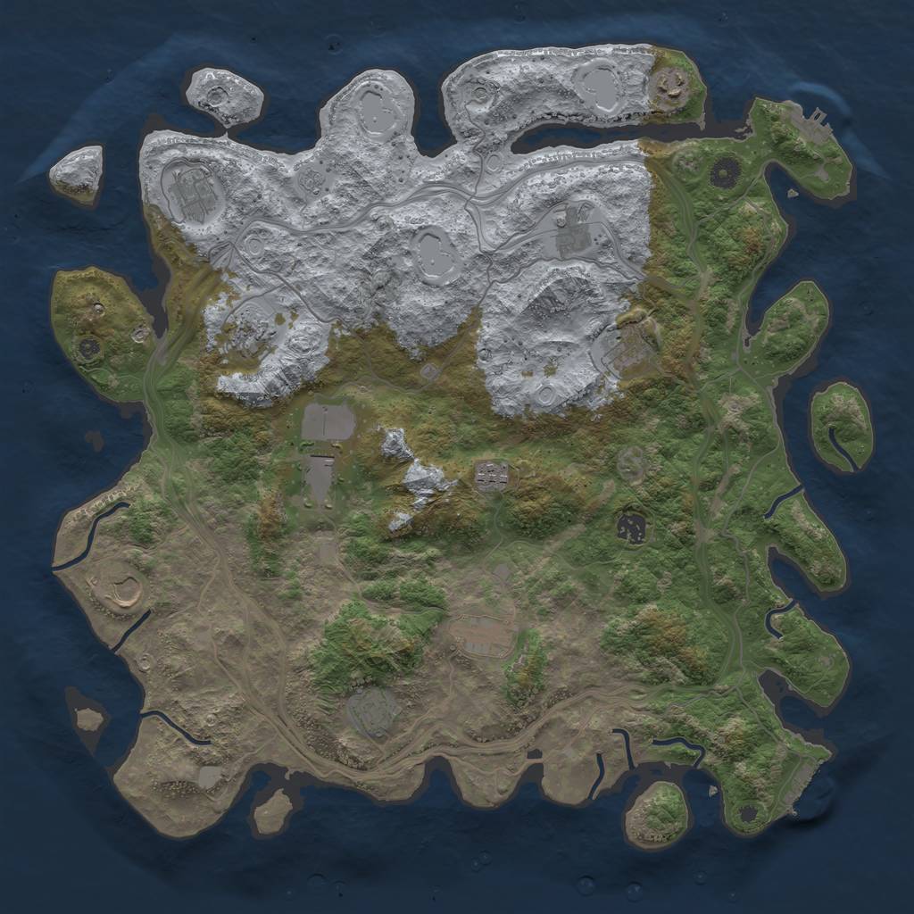 Rust Map: Procedural Map, Size: 4500, Seed: 2401647, 20 Monuments