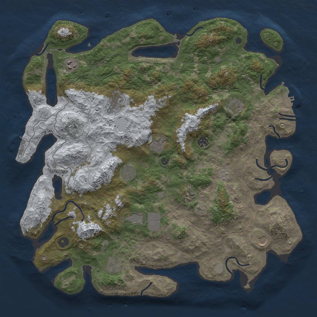 Rust Map: Procedural Map, Size: 4500, Seed: 1890282, 20 Monuments