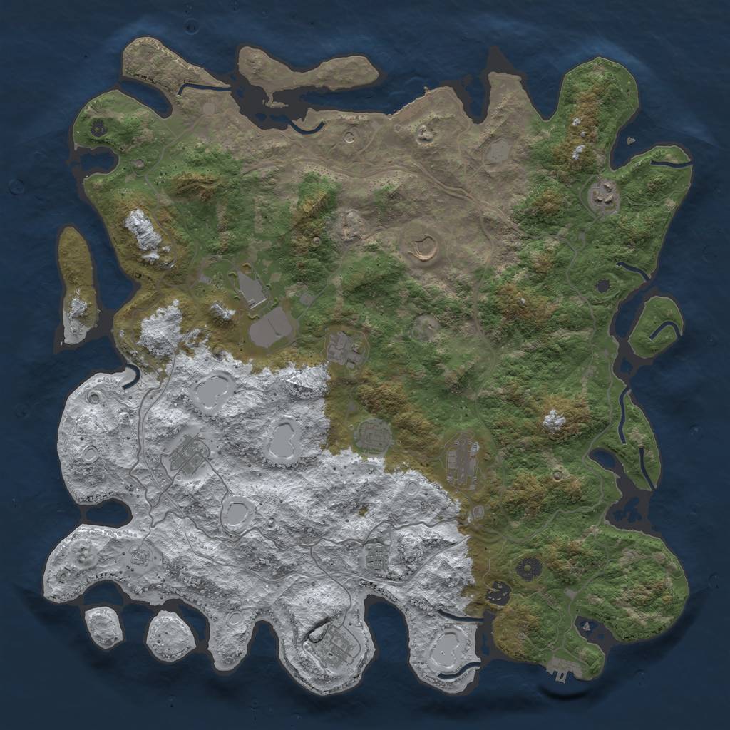 Rust Map: Procedural Map, Size: 4500, Seed: 2386098, 19 Monuments