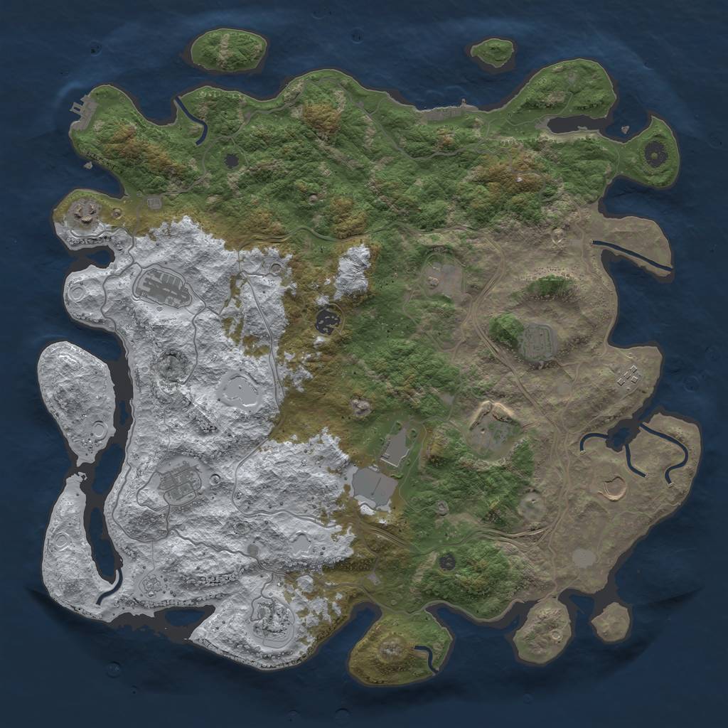 Rust Map: Procedural Map, Size: 4500, Seed: 2694406, 20 Monuments