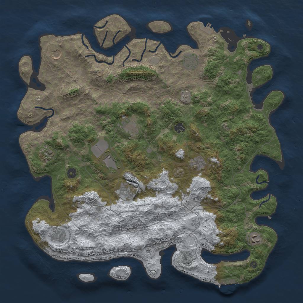 Rust Map: Procedural Map, Size: 4500, Seed: 5733593, 20 Monuments