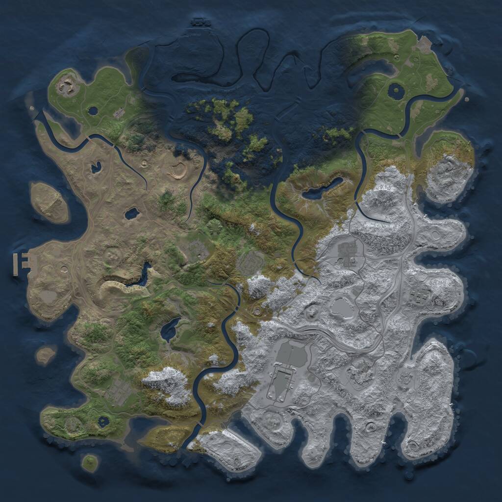 Rust Map: Procedural Map, Size: 4500, Seed: 314185675, 15 Monuments