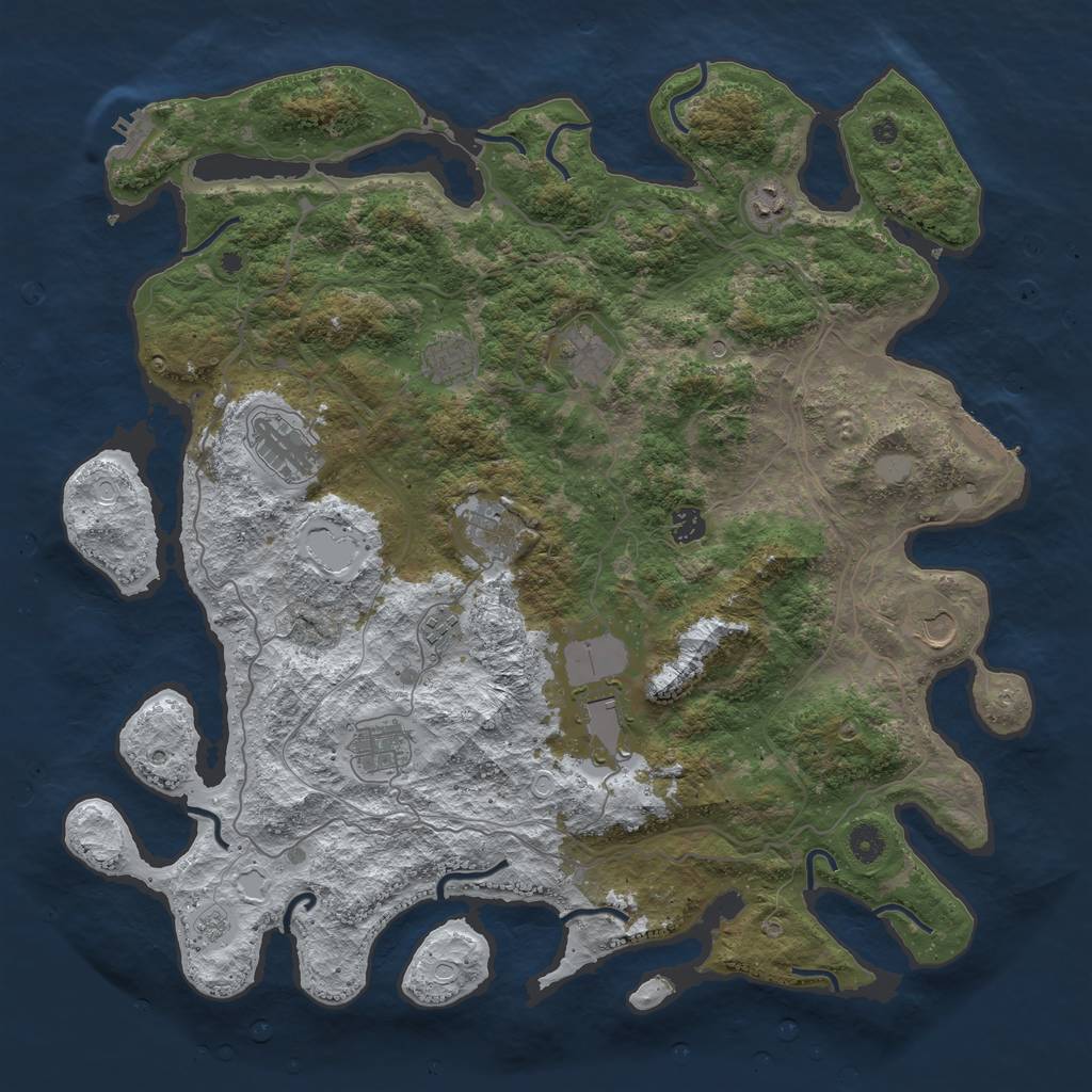 Rust Map: Procedural Map, Size: 4500, Seed: 1549031, 19 Monuments